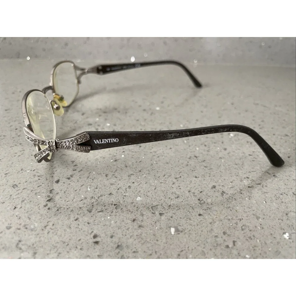 Valentino Eyeglasses Frames Only 5650/U 06CD 54-18-130 Silver Black Italy